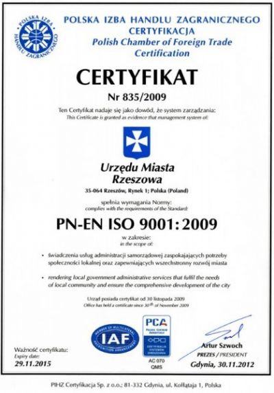 Certyfikat ISO 9001