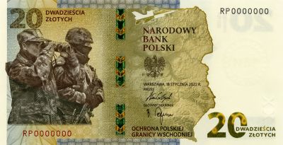 Grafika ilustrująca opisaną sytuację | Promocja banknotu kolekcjonerskiego NBP