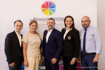 zdjęcie z konferencji prasowej Rzesz&oacute;w Europejskim Miastem Sportu 2026, fot. Grzegorz Bukała, Urząd Miasta Rzeszowa