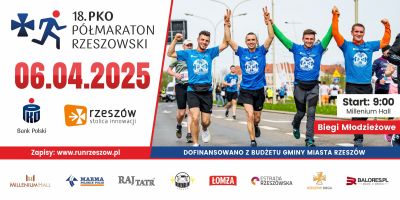 plakat promujący 18. P&oacute;łmaraton Rzeszowski