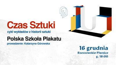 Grafika promująca spotkanie z cyklu Czas Sztuki