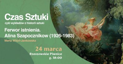 Grafika promująca wykład z cyklu Czas sztuki