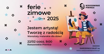 Grafika promująca ferie w Rzeszowskich Piwnicach