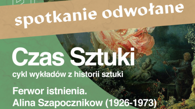 Grafika informująca o odwołaniu spotkania