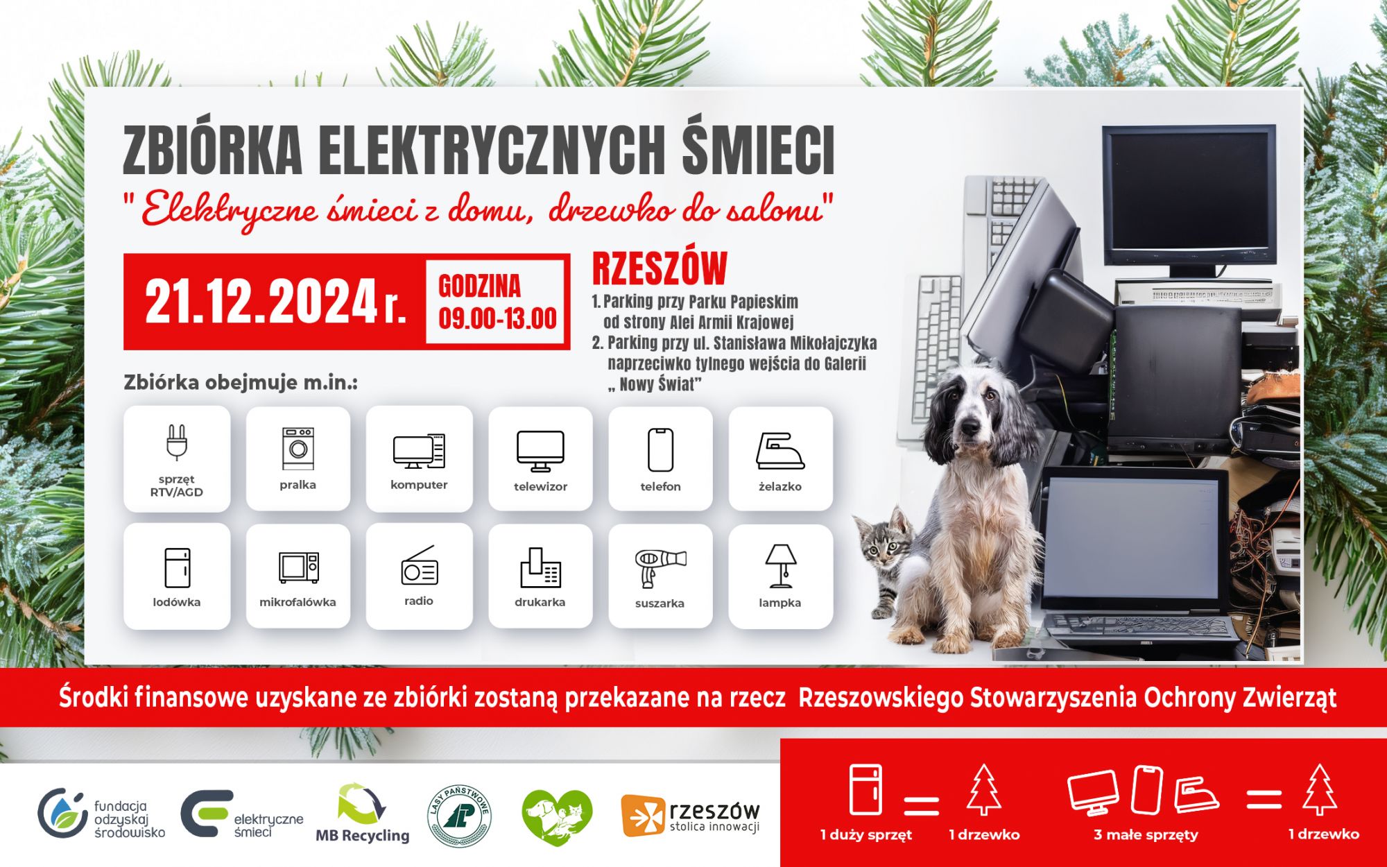 Zdjecie do artykułu Elektryczne śmieci z domu, choinka do salonu.Charytatywna zbiórka w Rzeszowie  