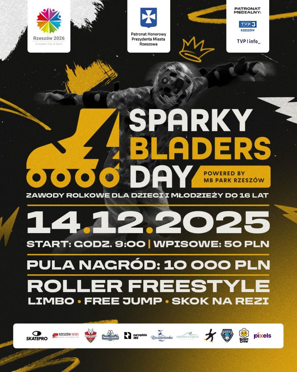 Zdjecie do artykułu Sparky Bladers Day 2025 – ogólnopolskie święto młodych rolkarzy już 14 grudnia w Rzeszowie!