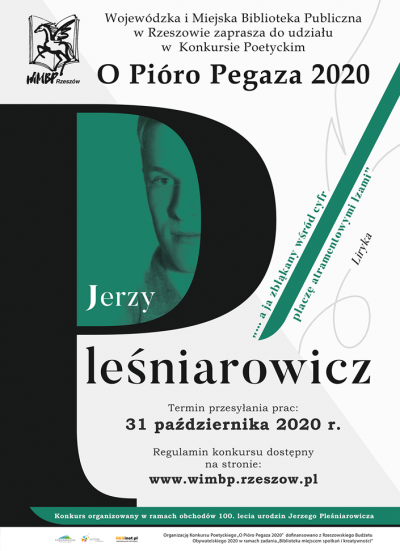 Plakat Konkursu Poetyckiego "O Pi&oacute;ro Pegaza 2020"