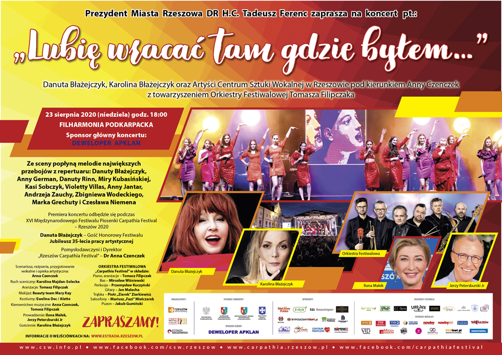 Plakat koncertu LUBIĘ WRACAĆ TAM, GDZIE BYŁEM...