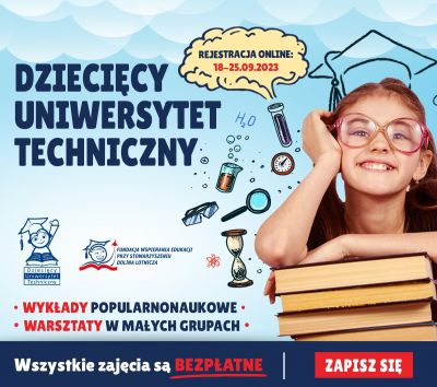 grafika promująca Dziecięcy Uniwersytet Techniczny w Rzeszowie