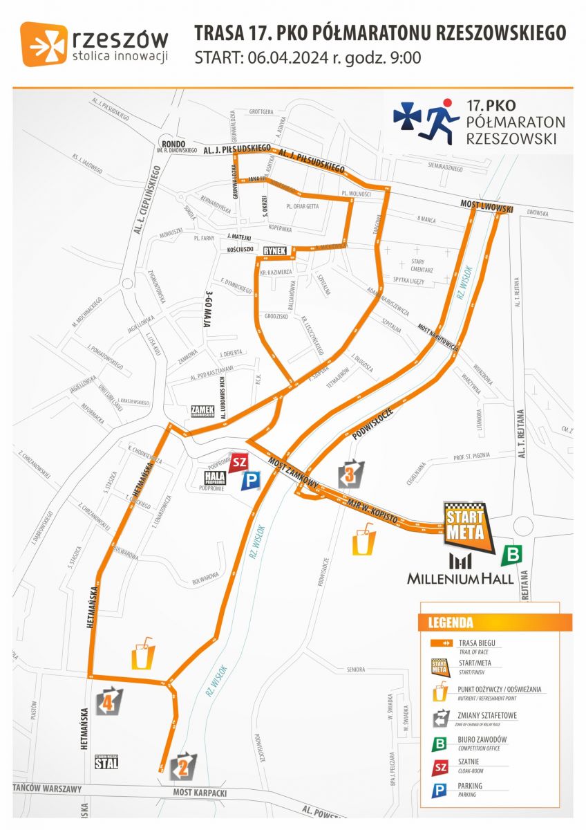 Trasa 17. PKO P&oacute;łmaratonu Rzeszowskiego