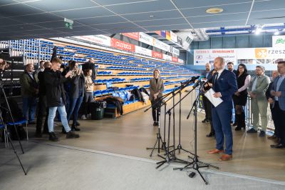 zdjęcie z konferencji prasowej - Inwestycje Sportowe w Rzeszowie, fot. Grzegorz Bukała, Urząd Miasta Rzeszowa