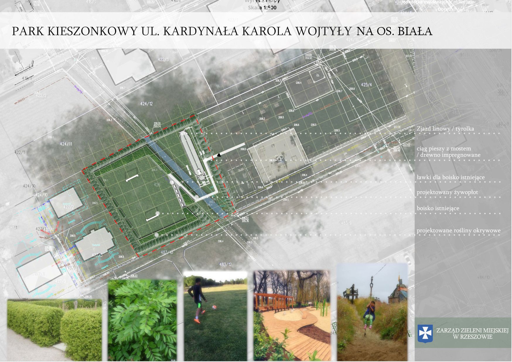 projekt parku kieszonkowego przy ul. Kard. Karola Wojtyły na osiedlu Biała