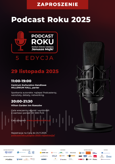 Zdjecie do artykułu  5. edycja Konkursu im. Redaktora Janusza Majki - Podcast Roku 2025