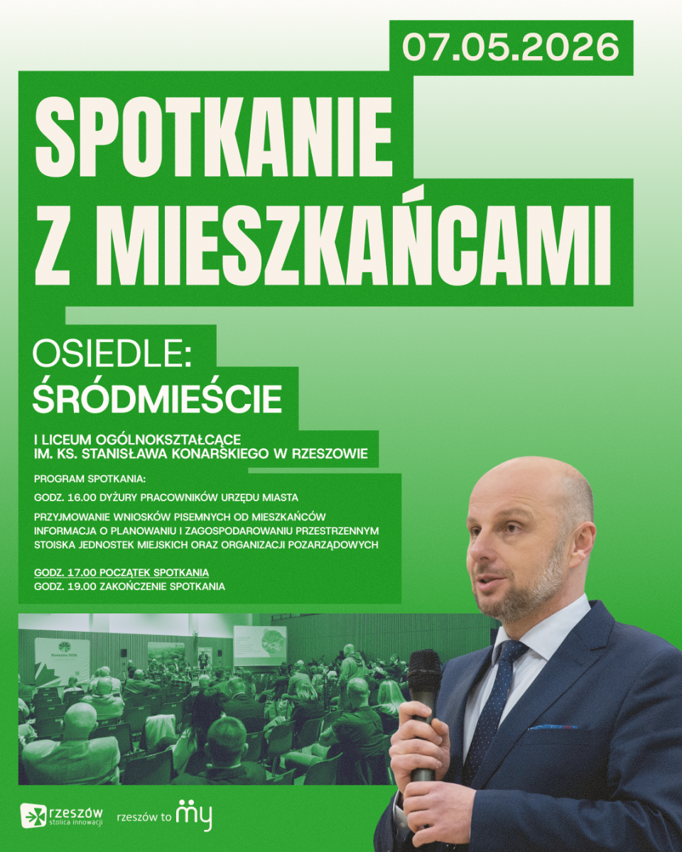 plakat informacyjny spotkania z mieszkańcami