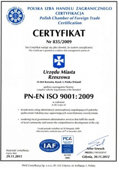 Certyfikat Jakości