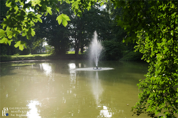 Budowa pływającej fontanny w Parku Szafera 