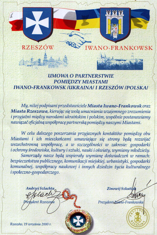 Umowa partnerska z Iwano-Frankowsk