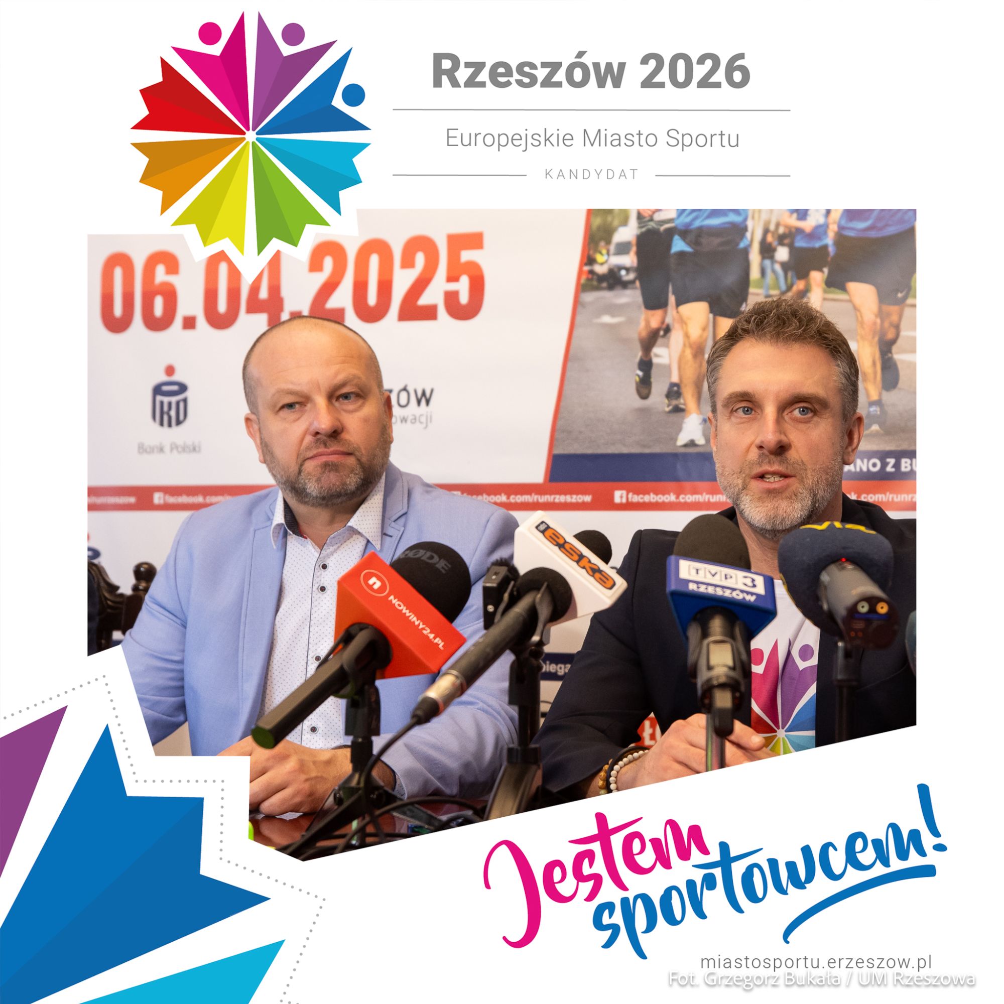 zdjęcie z konferencji prasowej dotyczącej 18. PKO P&oacute;łmaratonu Rzeszowskiego, fot. Grzegorz Bukała, Urząd Miasta Rzeszowa