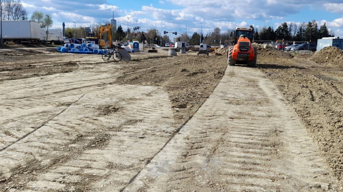 zdjęcie z budowy połączenia al. Krzyżanowskiego z ul. Wieniawskiego w Rzeszowie, fot. Miejski Zarząd Dr&oacute;g w Rzeszowie