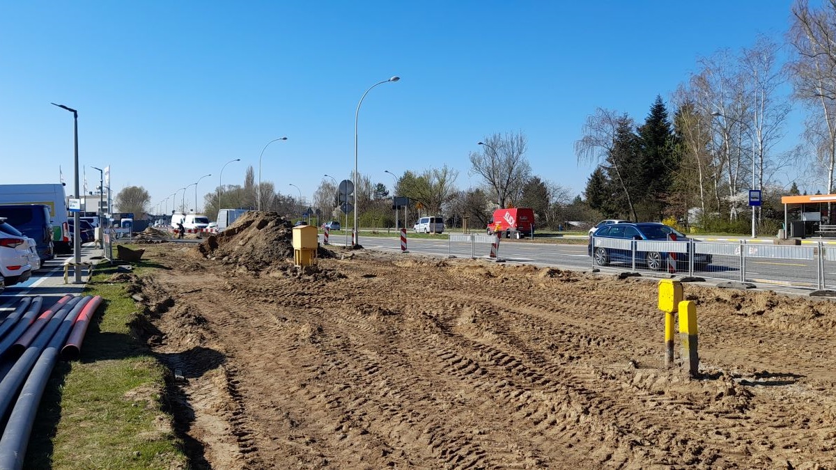 zdjęcie z budowy połączenia al. Krzyżanowskiego z ul. Wieniawskiego w Rzeszowie, fot. Miejski Zarząd Dr&oacute;g w Rzeszowie