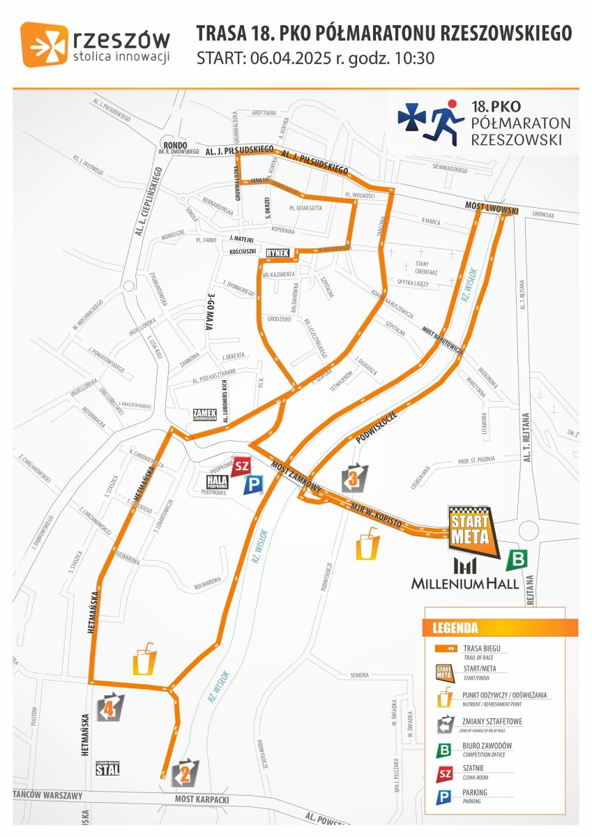 Trasa 18 PKO P&oacute;lmaratonu Rzeszowskiego