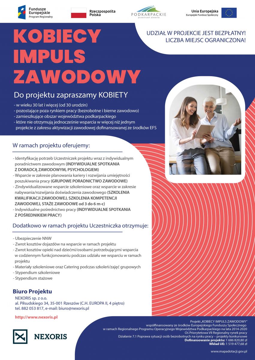Plakat promujący Kobiecy impuls zawodowy