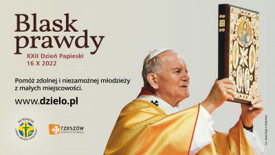Plakat promujący wydarzenie pn. Blask Prawdy XXII Dzień Papieski.
