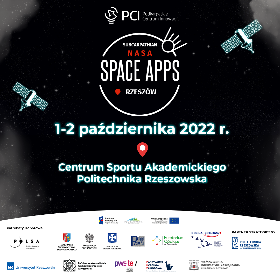 Grafika promująca wydarzenie | Subcarpathian NASA Space Apps Challenge 2022