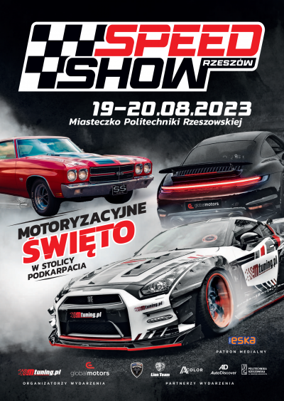 Plakat promujący wydarzenie "Speed Show Rzesz&oacute;w"