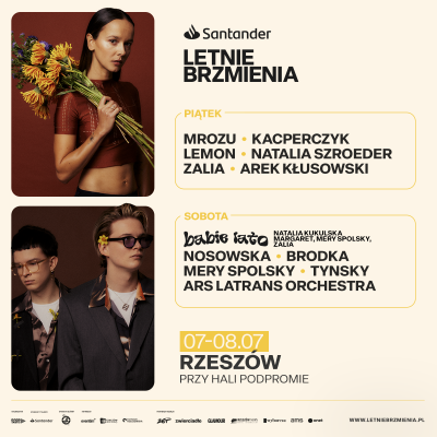 Plakat promujący wydarzenie "Letnie brzmienia" w Rzeszowie
