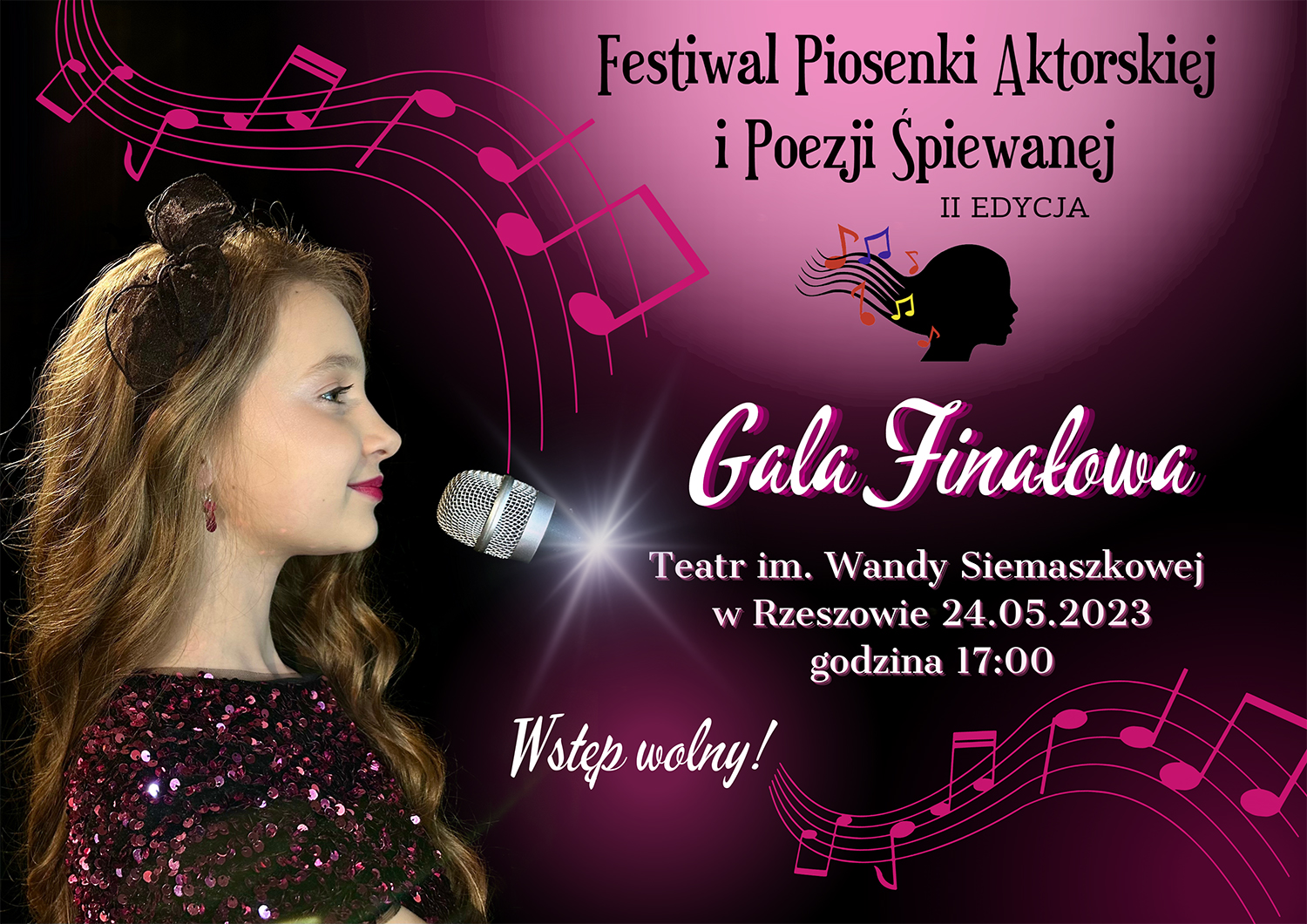 Plakat Gali Finałowej II Festiwalu Piosenki Aktorskiej i Poezji Śpiewanej