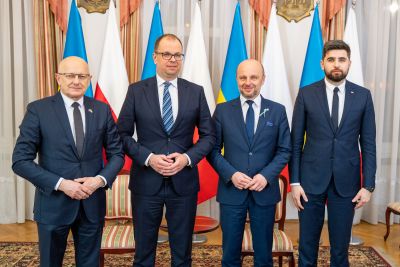 Spotkanie Prezydenta Rzeszowa Konrada Fijołka z Prezydentem Ukrainy Wołodymyrem Zełenskim, fot. Adam Lampart, Urząd Miasta Rzeszowa