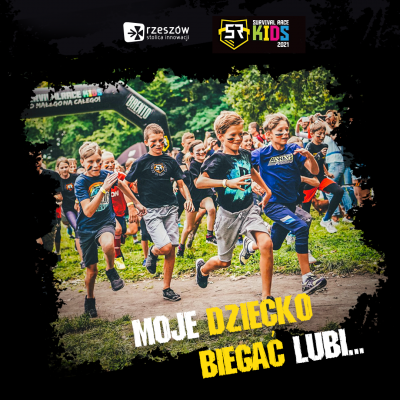 Grafika promująca wydarzenie Survival Race Kids w Rzeszowie