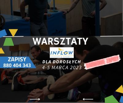 Grafika promująca warsztaty dla dorosłych w Akademii Sportu InFLow