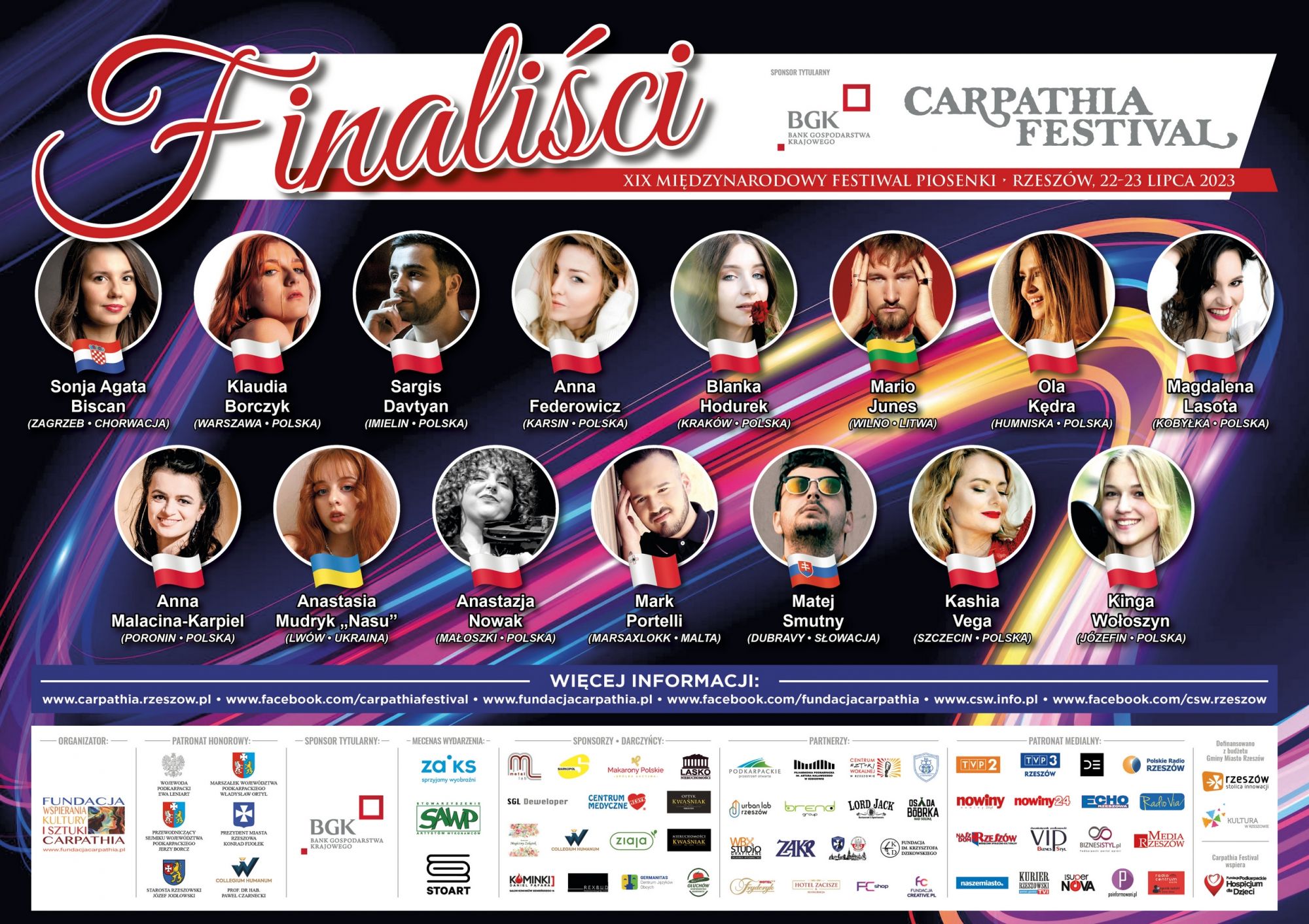 Finalisci 19. edycji Międzynarodowego Festiwalu Piosenki ?Carpathia Festival? w Rzeszowie