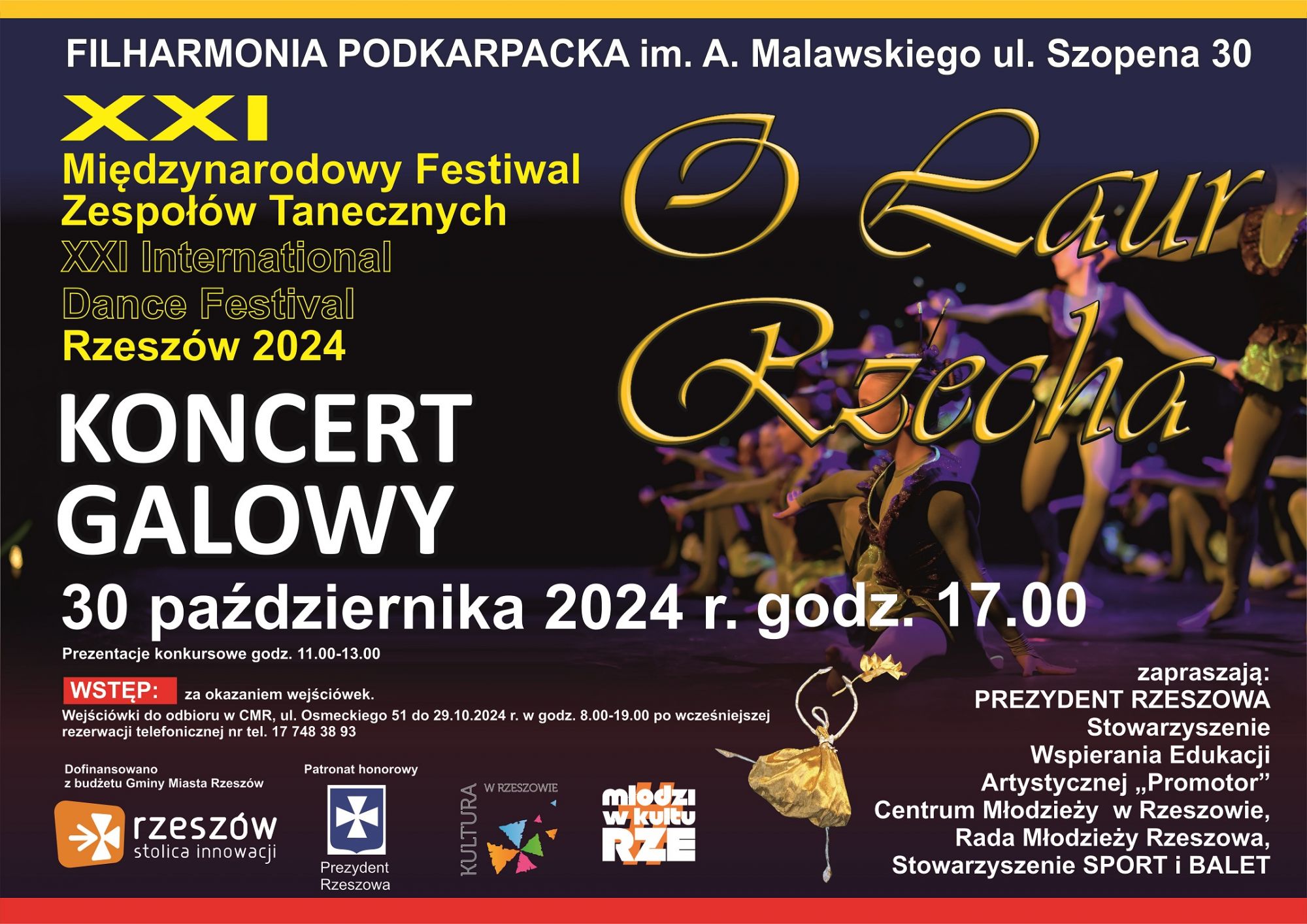 Plakat XXI Międzynarodowego Festiwalu Zespoł&oacute;w Tanecznych O Laur Rzecha