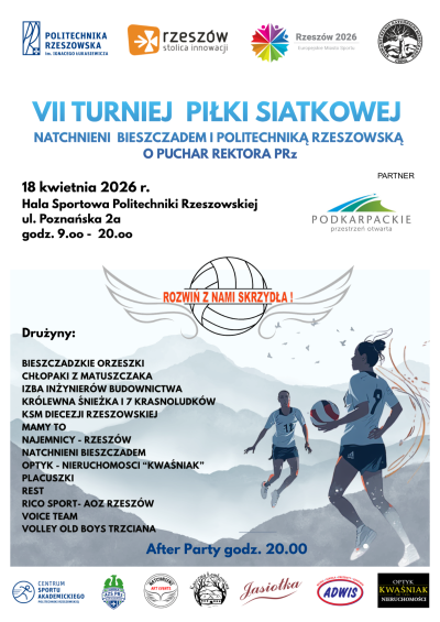 Zdjecie do artykułu VII Turniej Piłki Siatkowej Natchnieni Bieszczadem i Politechniką Rzeszowską o Puchar Rektora PRz
